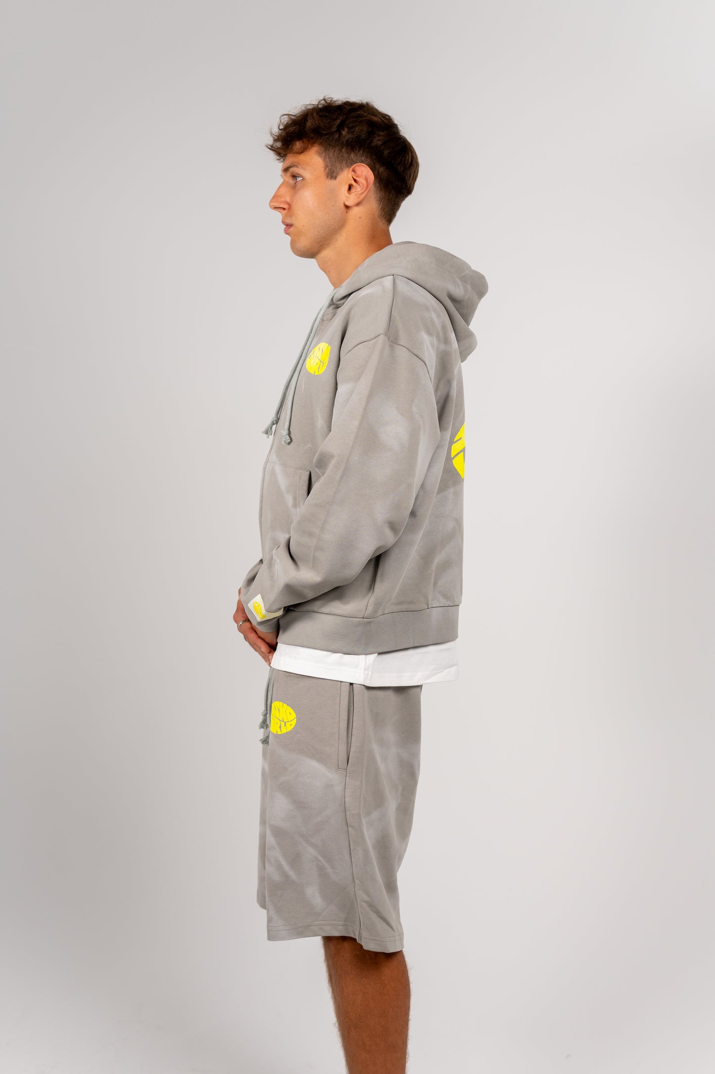 JOSKOWORLD SUMMER SET HOODIE GRAY/NEON YELLOW
